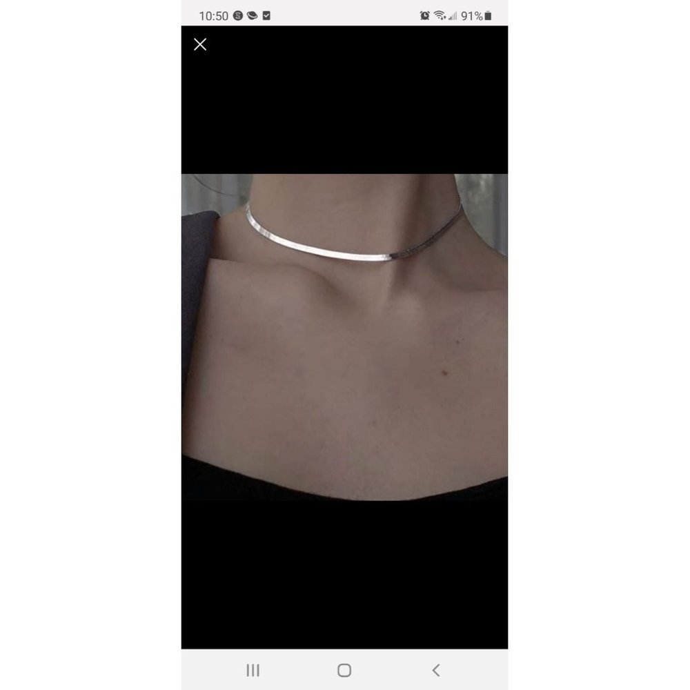 New Sterling Silver herringbone necklace - Picture 3 of 3